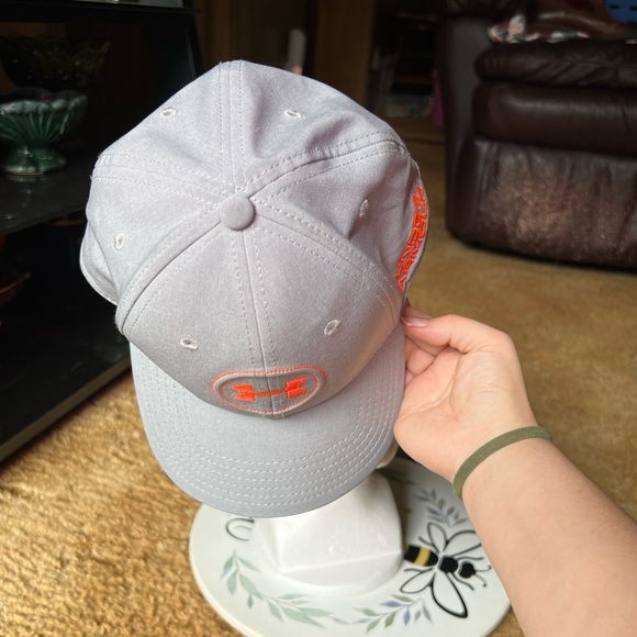 Under Armour Mens Blitzing Golf Hat Stretch Fit Cap M/L Orange Logo. - Picture 5 of 17